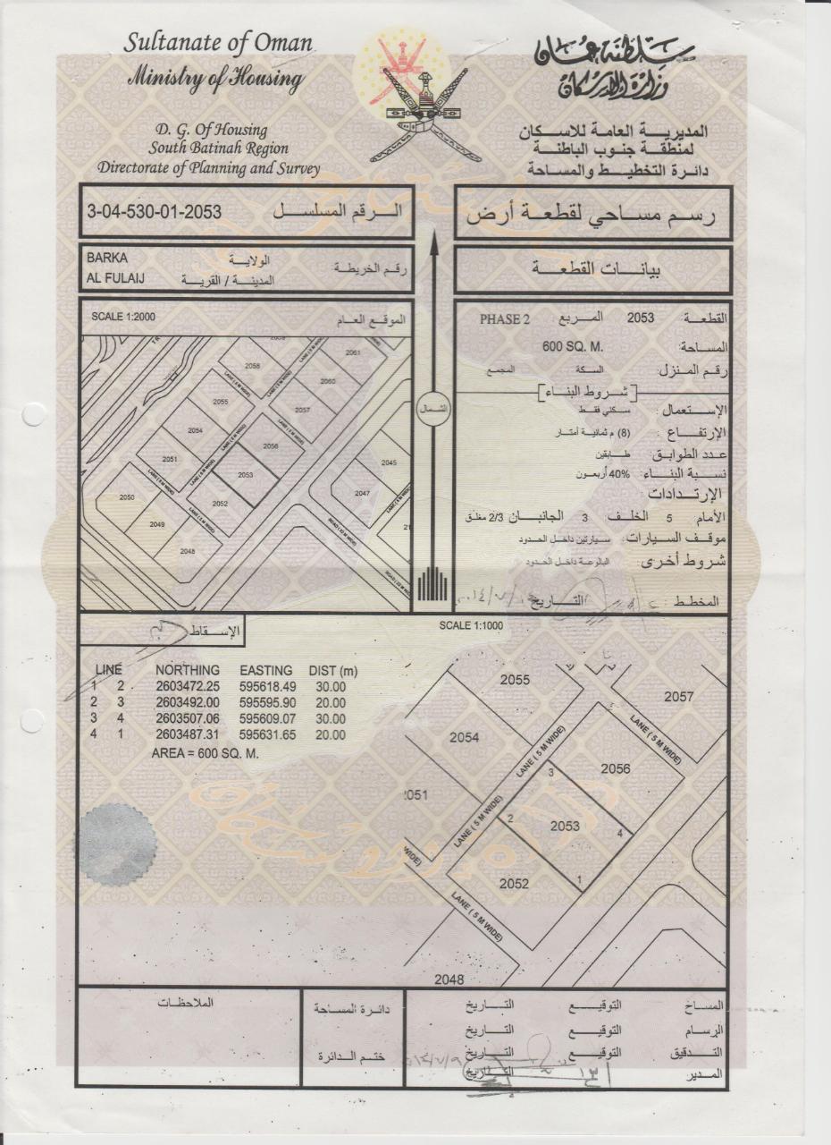 Residential Land in Barka, Al Fulayj