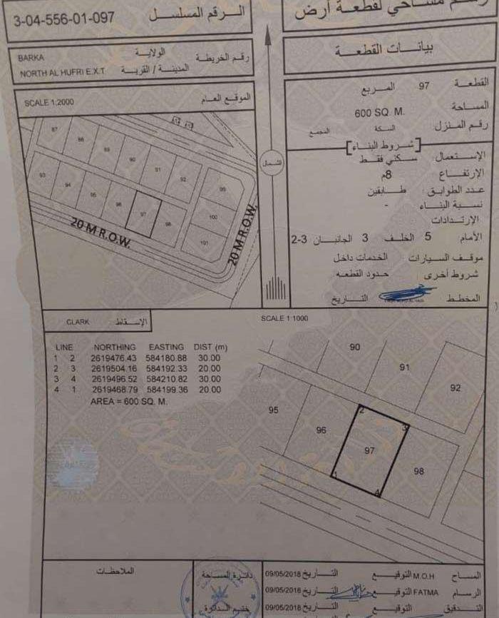 Residential Land in Al Ibar, Barka